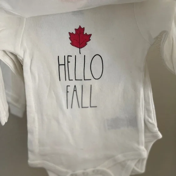Rae Dunn Baby Bodysuit SET 3 - Pumpkin Love/Hello Fall/Thankful Blessed designs - Picture 6 of 7